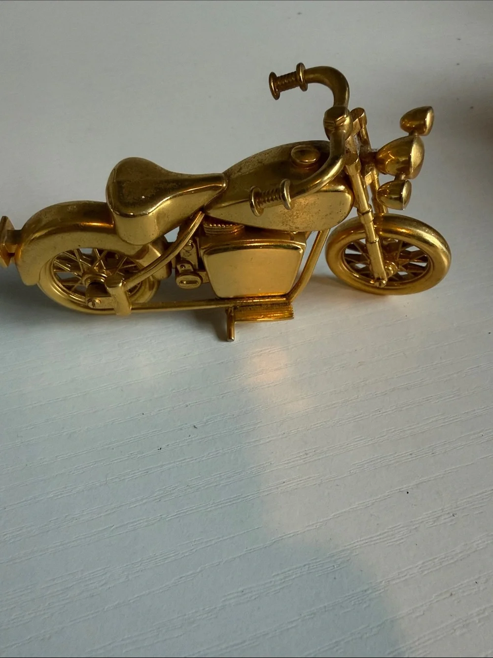 Timex Gold Motorcycle Desk Clock Accent